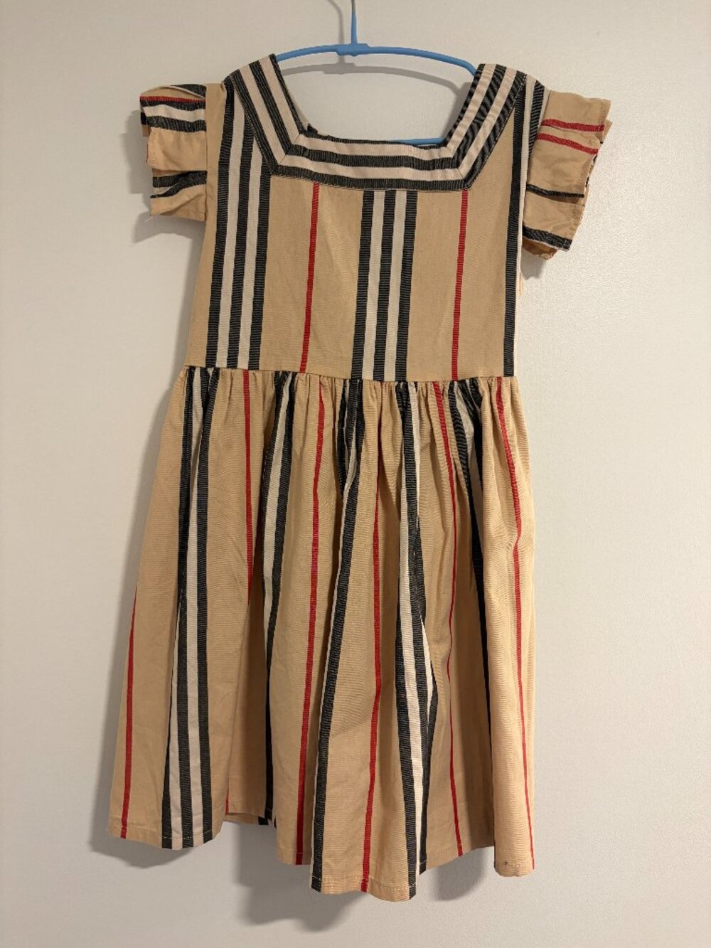 Burberry children's dress with signature vertical stripes